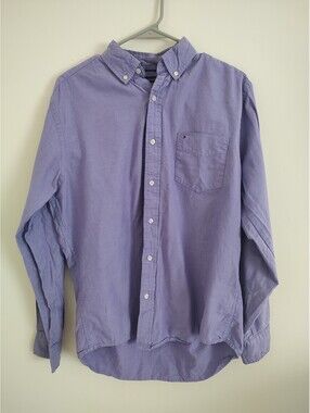Tommy Hilfiger Men's Purple Classic Fit Cotton Long Sleeve Shirt Size M